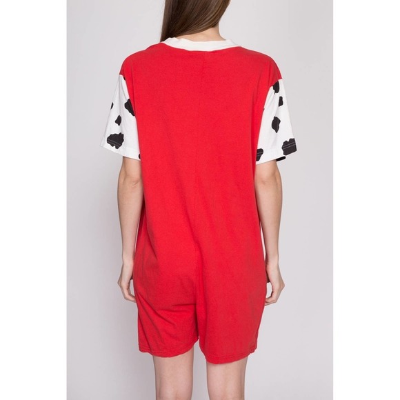 80s Retro Cow Romper - Medium to Large | Vintage Loungewear Playsuit Outfit - Picture 5 of 8